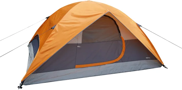 AmazonBasics 四人圓頂帳篷 橙灰色