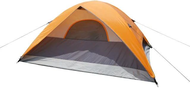 AmazonBasics 四人圓頂帳篷 橙灰色 實物圖 3