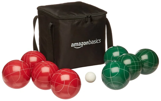 AmazonBasics 草地滾球遊戲組 紅綠色