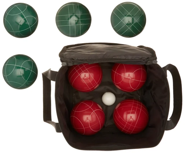 AmazonBasics 草地滾球遊戲組 紅綠色 實物圖 2